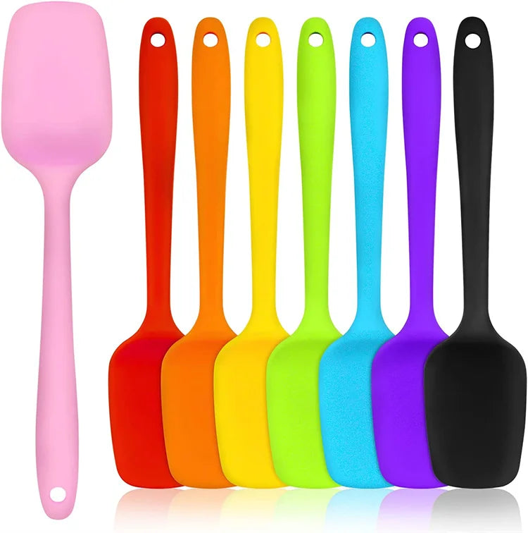 LMETJMA 28cm Silicone Spatulas Heat Resistant Spoon Spatula Non-Stick Spoonula Flexible Scrapers Baking Mixing Tool JT20