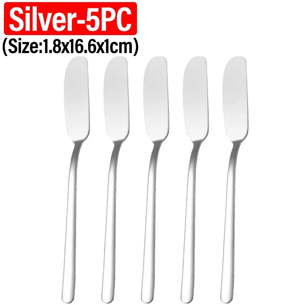 1/5PCS Stainless Steel Butter Cutter Jam Spreaders Cream Cutter Utensil Cheese BreadKnife Western Food Tableware Kitchen Gadgets