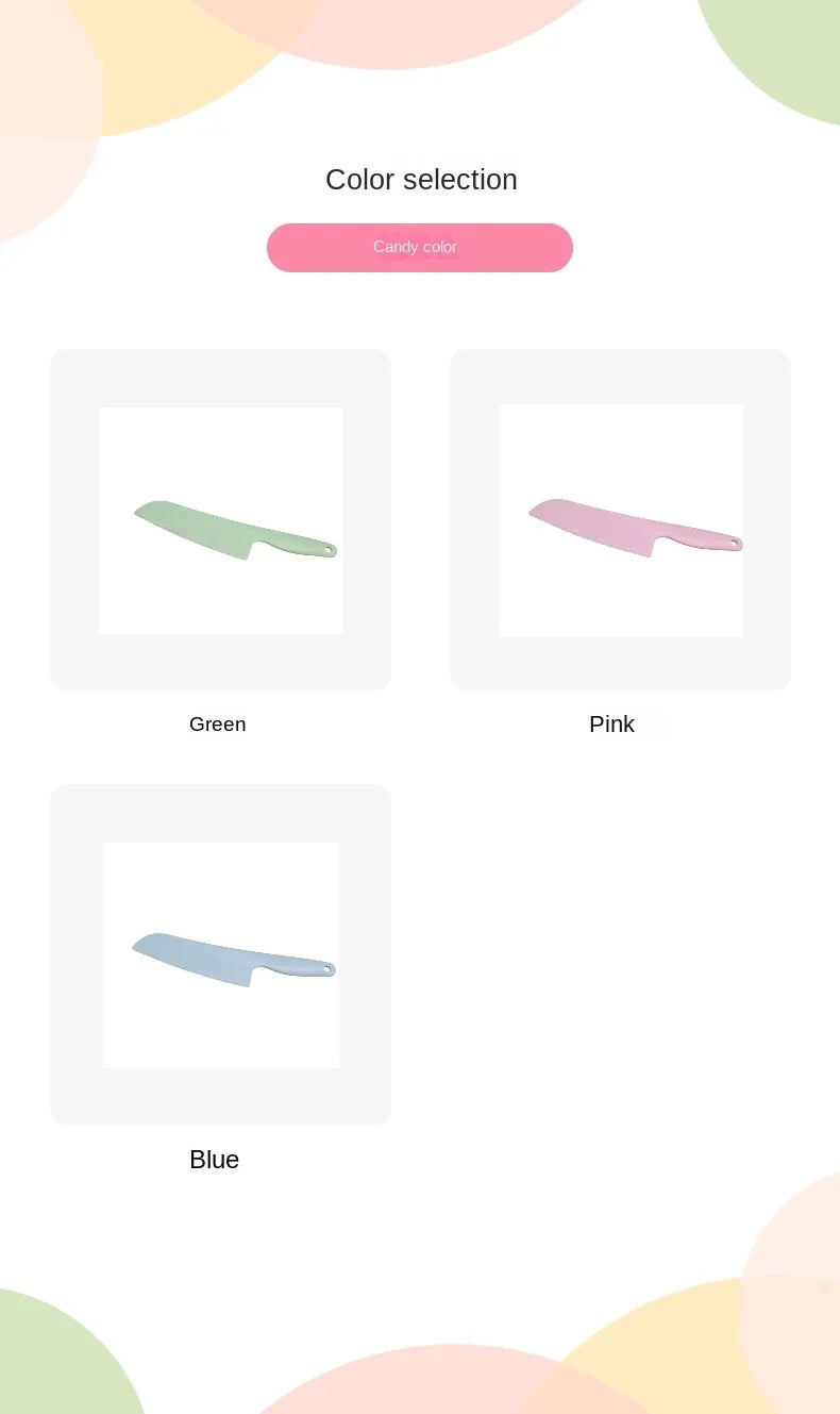 Children's safety plastic fruit cutter cake knife plastic kitchen knife baking tool bread knife