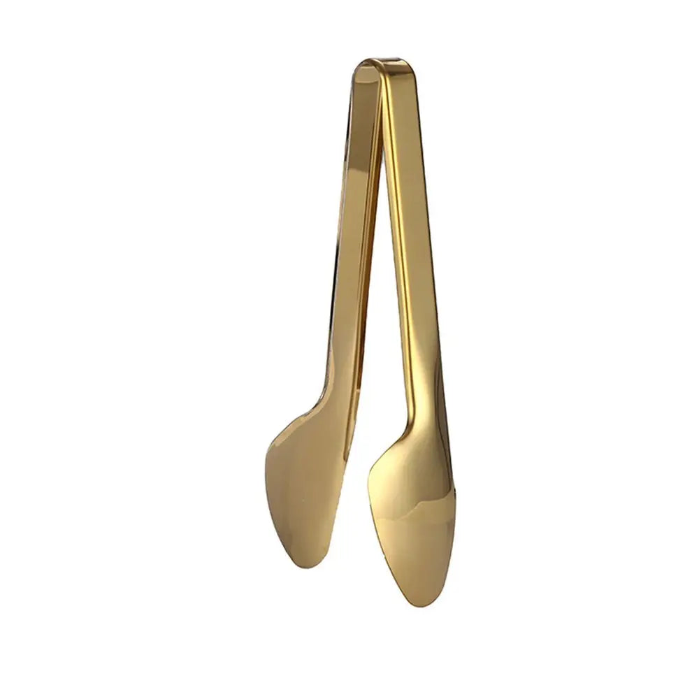 1pc Stainless Steel BBQ Food Tongs Steak Clip Gold Color  Hollow Cake Bread Grill Clamp Cooking Utensils Kitchen Accessories