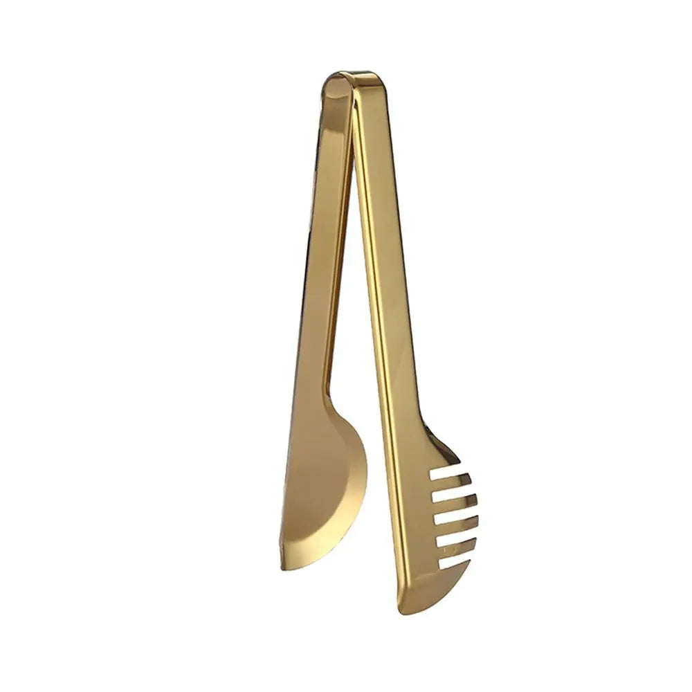 1pc Stainless Steel BBQ Food Tongs Steak Clip Gold Color  Hollow Cake Bread Grill Clamp Cooking Utensils Kitchen Accessories