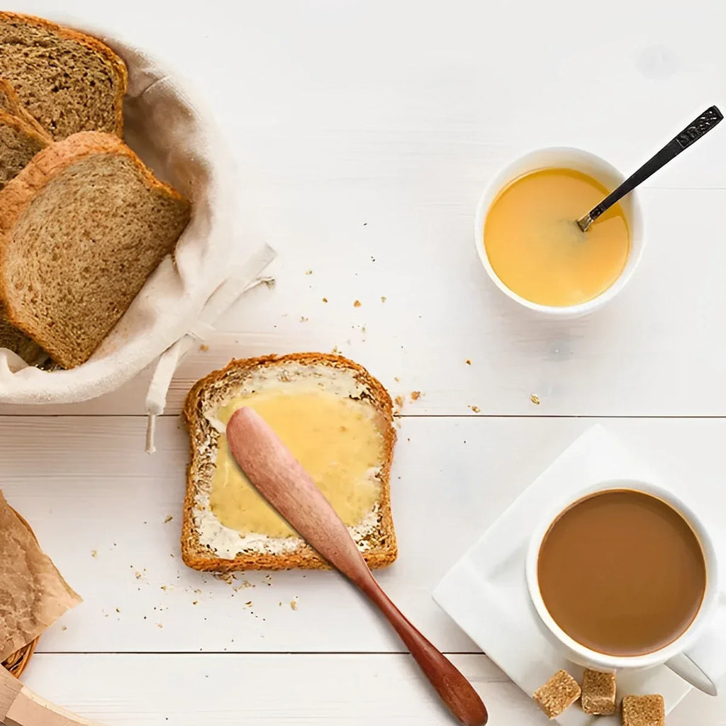 1-10PCS Wooden Butter Spatula Simple Thick Handle Jam Knife Breakfast Toast Jam Spreader Household Kitchen Cooking Accessories