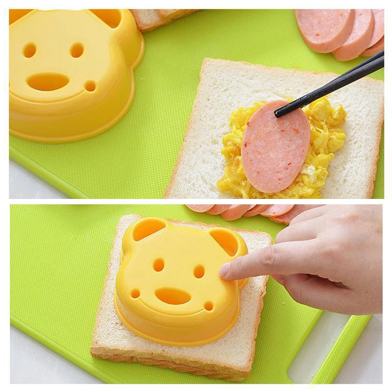 Sandwich Cutter Mini Cartoon Bear Squirrel Sea Dog Bread Knife Sandwich Cutter Sealer for Kids Bento Lunch Baking Mold