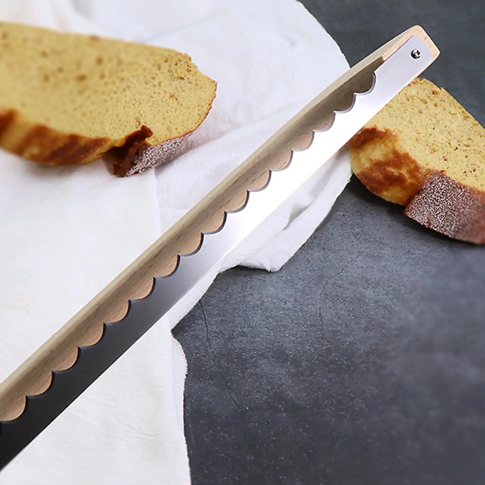 Wooden Bread Bow Cutter Homemade sourdough bread bow knife Stainless Steel Cutting Tool Kitchen Bakery Supplies
