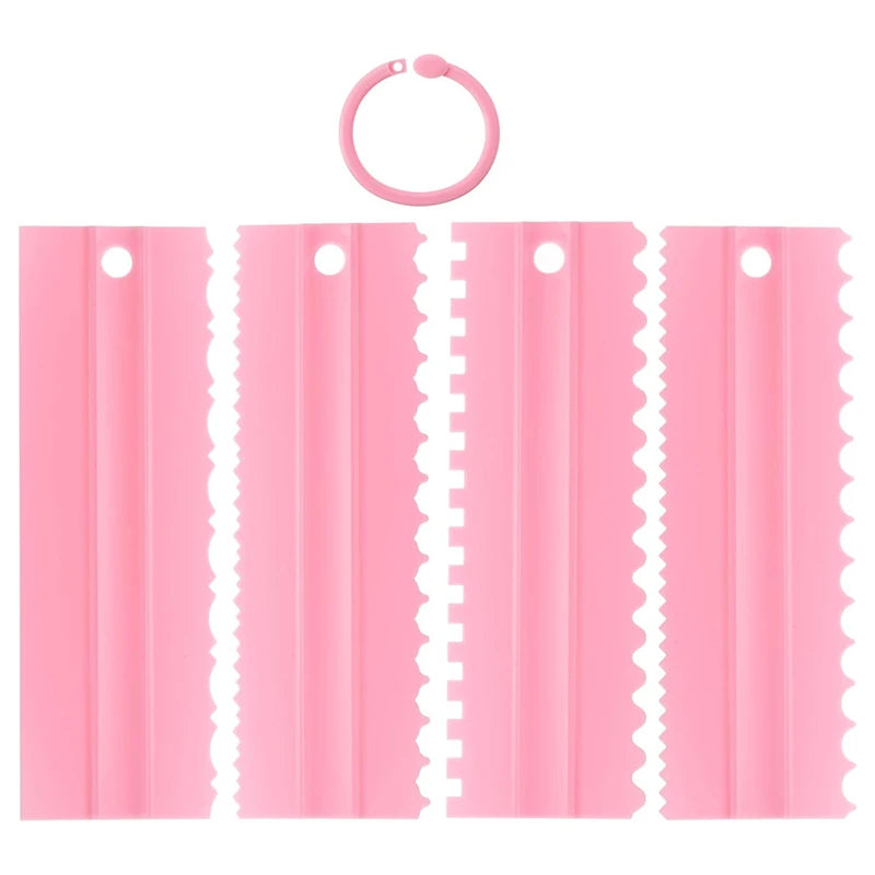 BCMJHWT Cream Scraper Irregular Teeth Edge Spatulas Cake Baking Scraper Fondant Cake Slicer Pastry Cutters Tools DIY Decorating