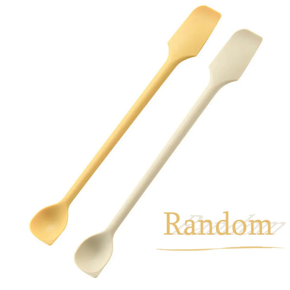Mini Silicone Scraper Double End Two In One Spatula Jam Bottle Cosmetic Bottle Scraper Spoon Set for Jam Seasoning