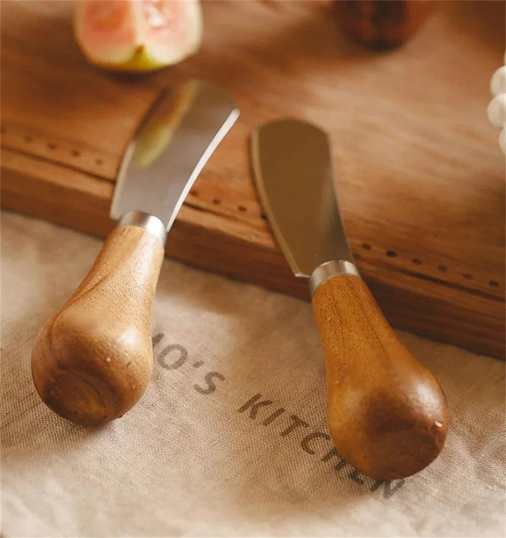 Dessert Cheese Cream Cutter Tools Kitchen Wooden Handle Butter Cutter Knife Slicer Knives Toast Breakfast Utensil Jam Spreaders