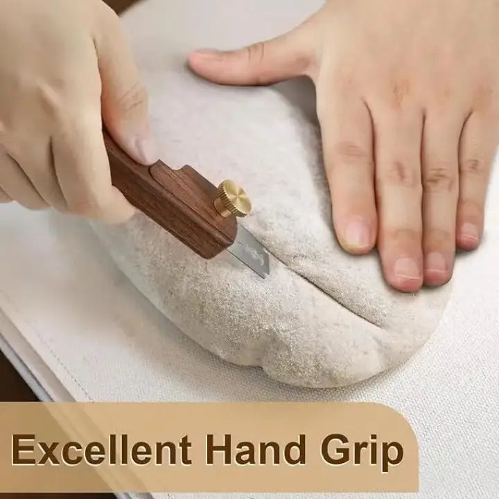 Wood Bread Knife Dough Scoring Tool with Blades Portable Baguette Slicing Knife Baking Toast Bread Slicer Bakery Accessories