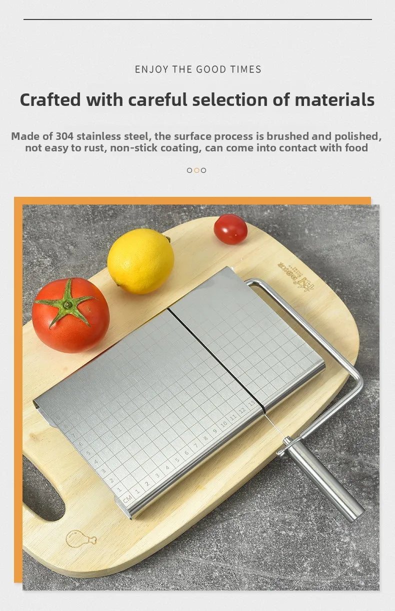 Stainless steel cheese slicer with scale kitchen butter knife for home cheese slicer ham cheese slicer