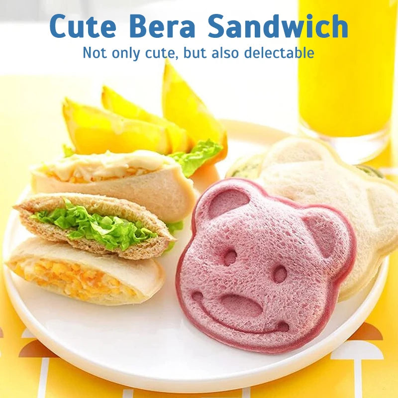 Sandwich Cutter Mini Cartoon Bear Squirrel Sea Dog Bread Knife Sandwich Cutter Sealer for Kids Bento Lunch Baking Mold