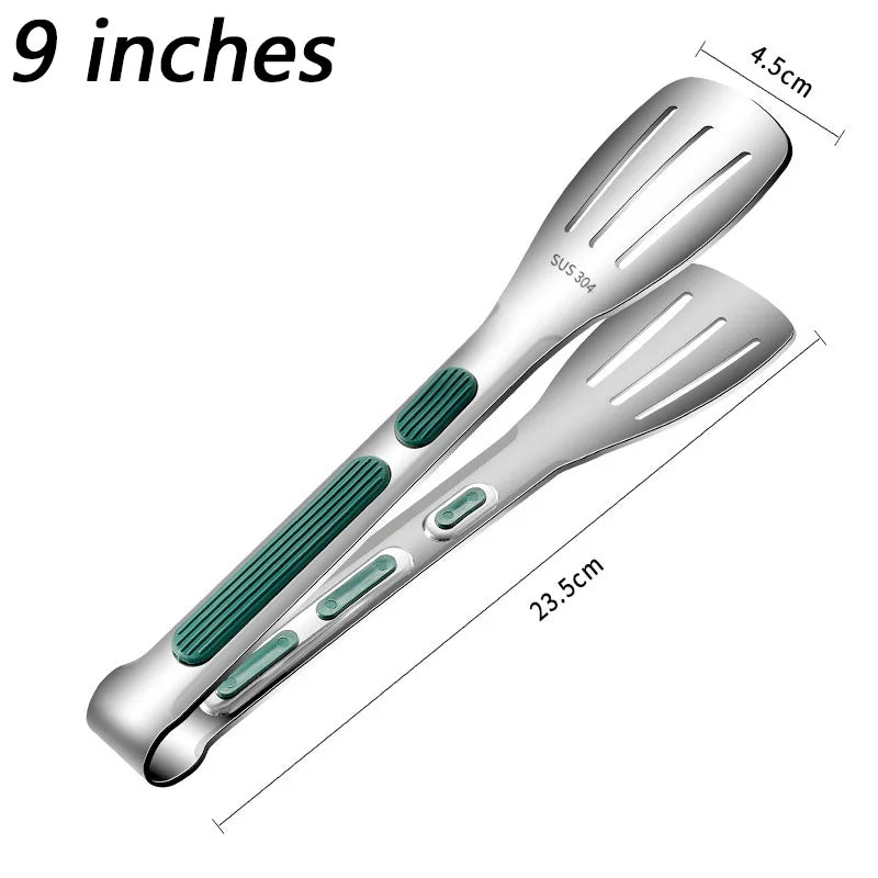 7/9/12inch Kitchen Tongs 304 Stainless Steel Grill Tongs for Cooking BBQ Non-Slip Salad Tongs Clips Tong Kitchen Accessories