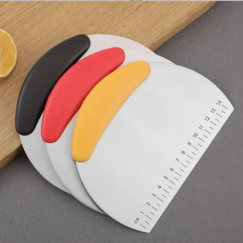 Stainless Steel with Scale Bread Pizza Dough Cutter Pastry Scraper Dough Knife Household Kitchen Cake Baking Scraper Baking Tool
