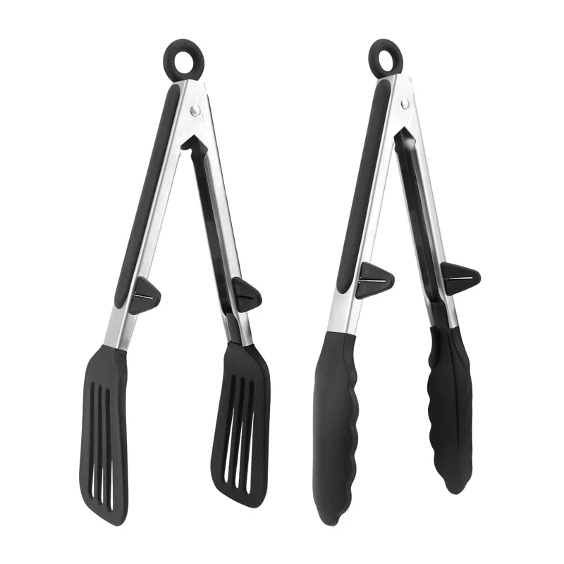 Kitchen Cooking Tongs Silicone BBQ Grilling Tong 9 Inch Salad Food Tongs Heat Resistant BBQ Tong Bread Serving Tong Kitchen Tool