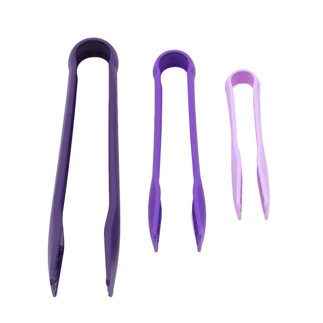 JCD 3pcs Plastics Food Tong Kitchen Tongs Non-slip Cooking Clip Clamp BBQ Salad Tools Grill Kitchen Accessories