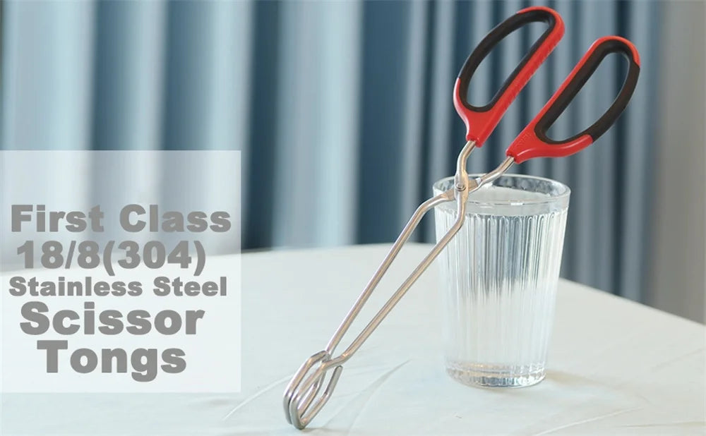 Barbecue Scissor Tongs Grilled Food Tong Long Handle Scissor BBQ Bread Roast Clip Kitchen Baking Tongs Rotisserie Grill Barbecue