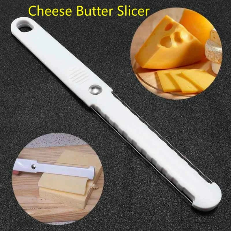 New Cheese Butter Slicer Pissza Knife Sharp Cutter Soft Handle Cutter White Useful Kitchen Cheese Tool Household Cook Supplies