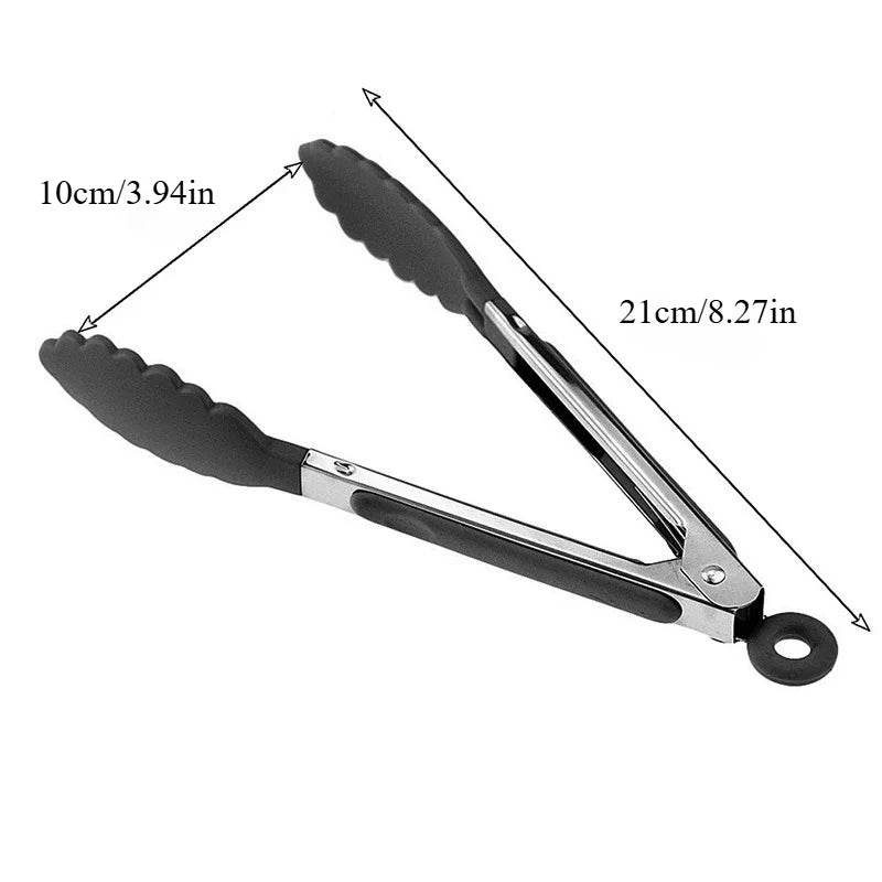 Food Tong Stainless Steel Kitchen Tongs Silicone Nylon Non-Slip Cooking Clip Clamp BBQ Salad Tools Grill Kitchen Accessories