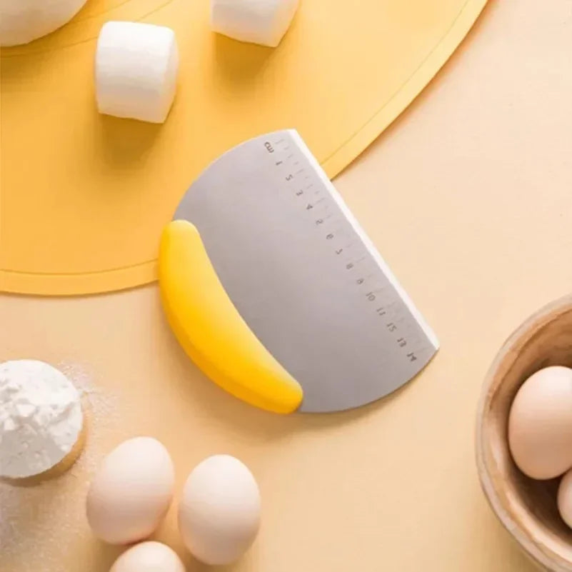 Stainless Steel with Scale Bread Pizza Dough Cutter Pastry Scraper Dough Knife Household Kitchen Cake Baking Scraper Baking Tool