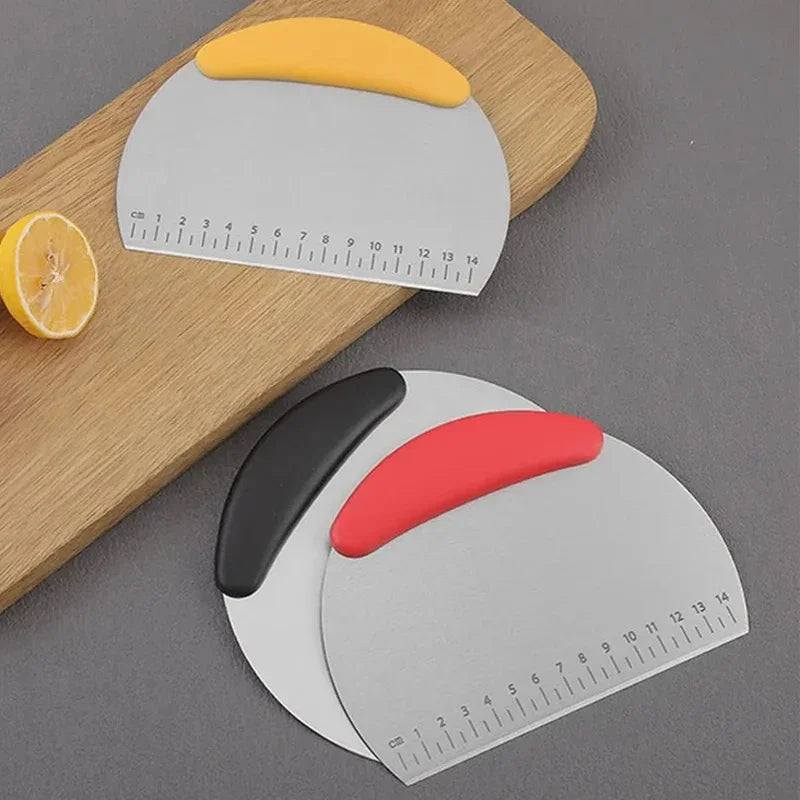 Stainless Steel with Scale Bread Pizza Dough Cutter Pastry Scraper Dough Knife Household Kitchen Cake Baking Scraper Baking Tool