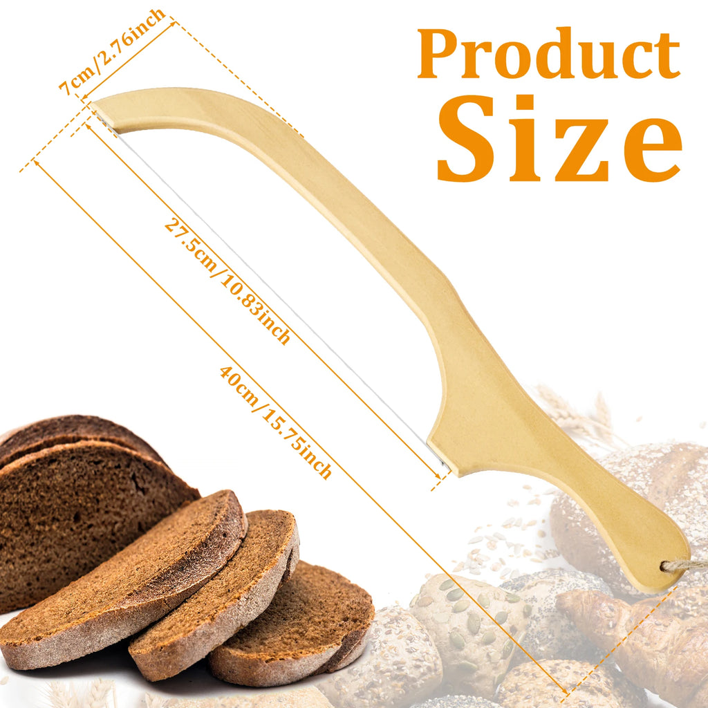Wooden Bread Bow Knife Baking Baguette Cake Knife Serrated Toast Knife Bread Cutter Bread Cutting Saw Tool Kitchen Accessories