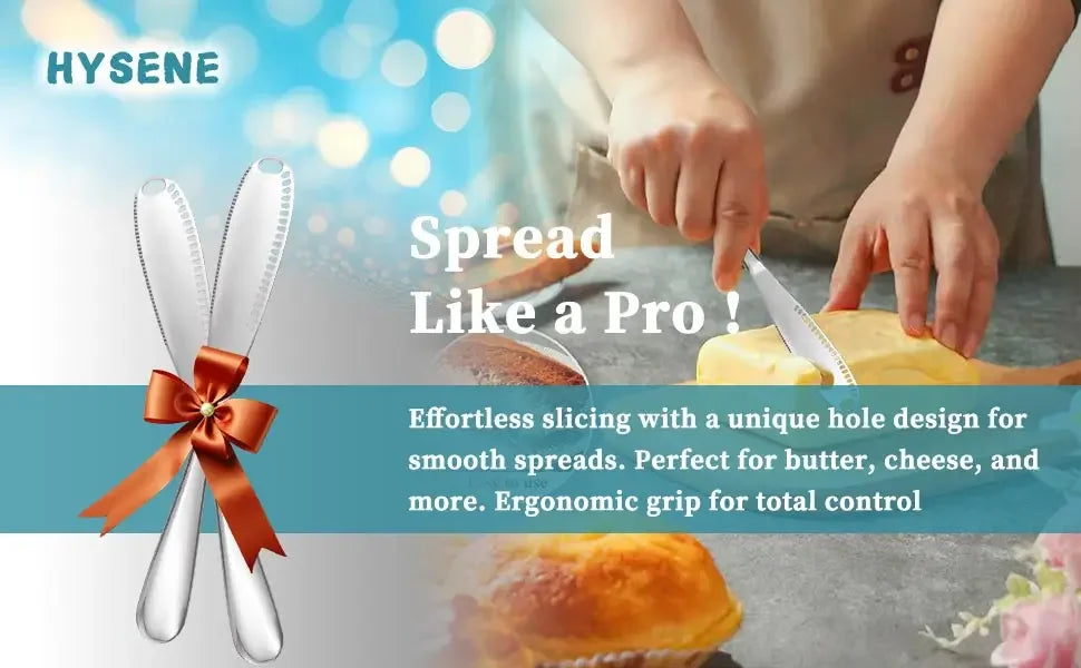 2 Pcs Butter Knife with Holes, 3 in 1 Stainless Steel Spreader Knife, Cold Butter Spreader for Cheese,Peanut