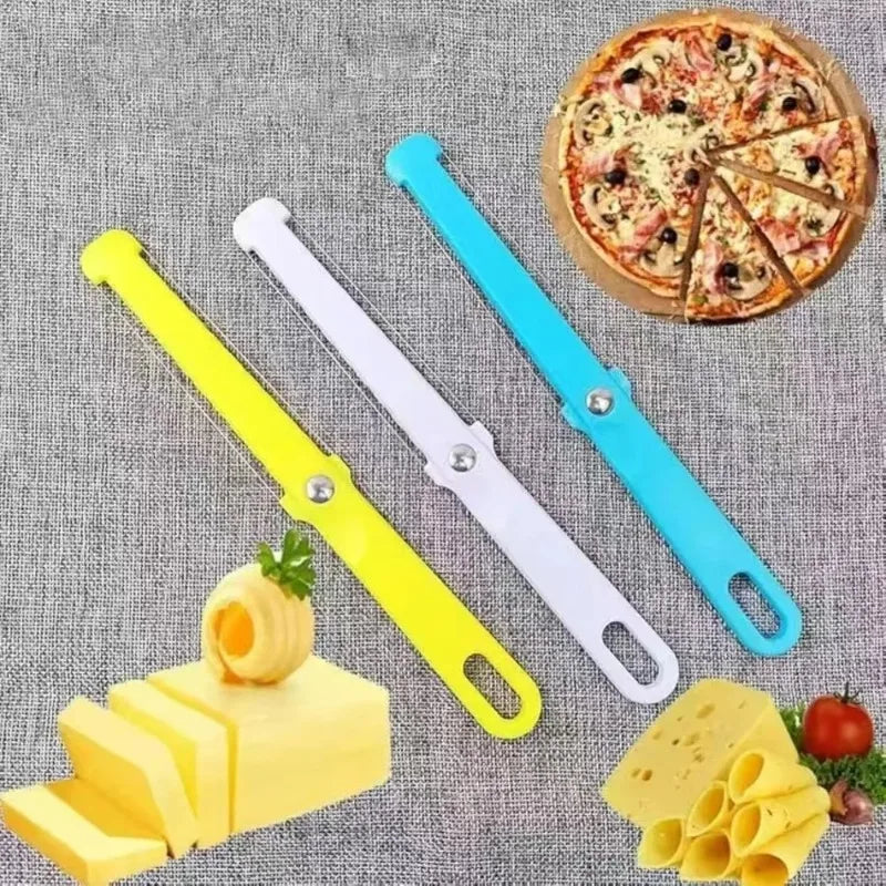 1PC Cheese Butter Slicer Peeler Cutter Tool Wire Thick Hard Soft Handle Plastic Cheese Knife Cooking Baking Tools
