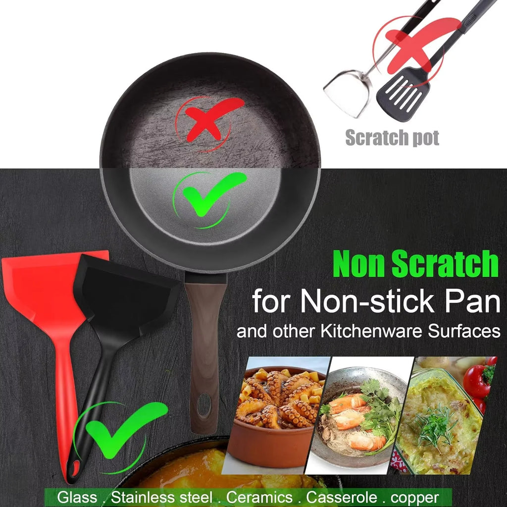 Wide Silicone Spatula Shovel Turner Nonstick Fried Shovel Fish Spatula Silicone Wide Flexible Turner for Nonstick Cookware Egg