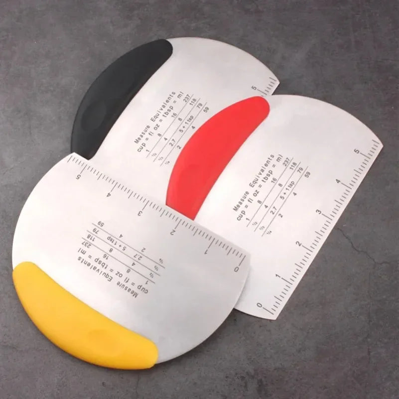 Stainless Steel with Scale Bread Pizza Dough Cutter Pastry Scraper Dough Knife Household Kitchen Cake Baking Scraper Baking Tool