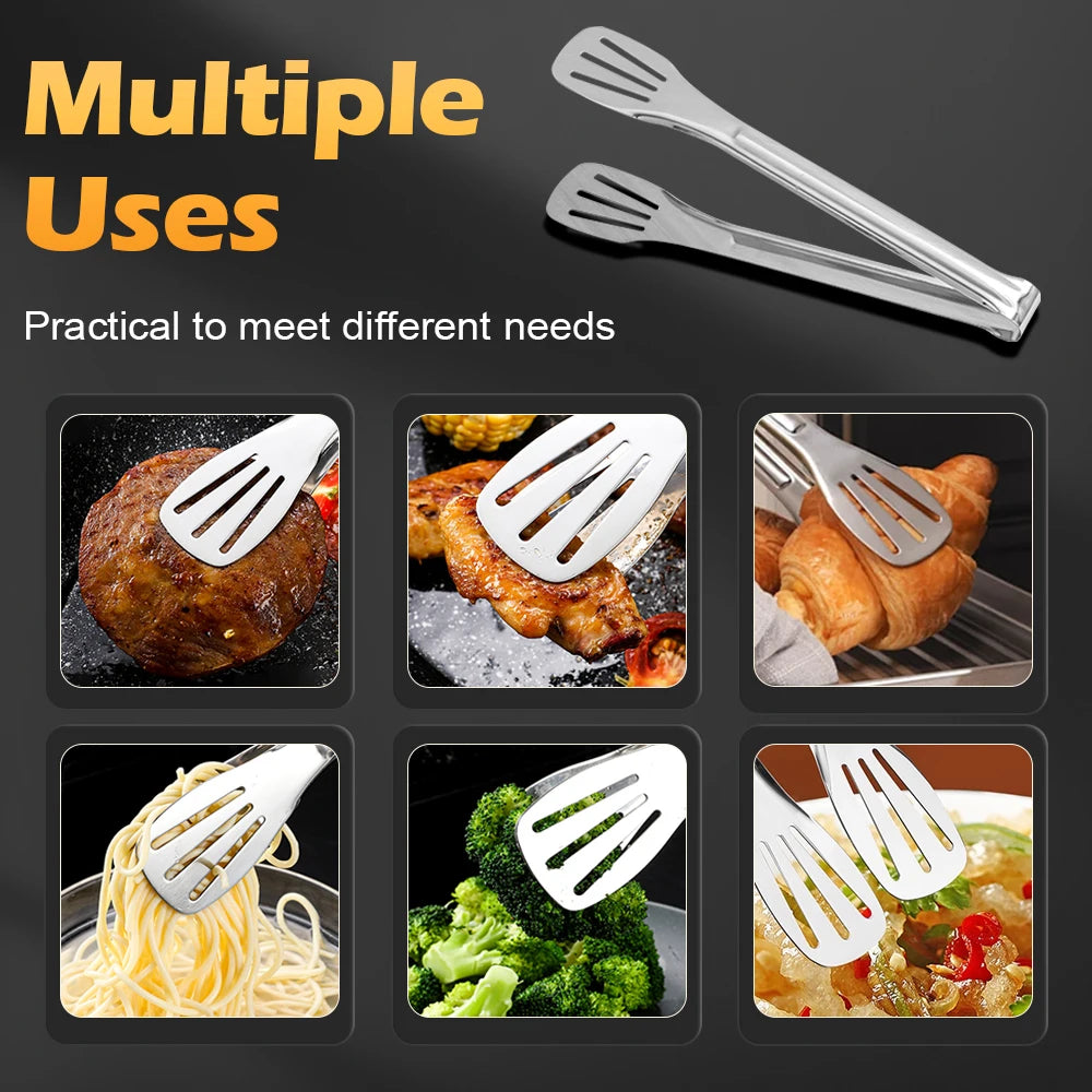 MTM Stainless Steel Tongs For Buffet Cooking Tools Steak Grilling Bread Tong Pastries And Meat Grilling Tongs