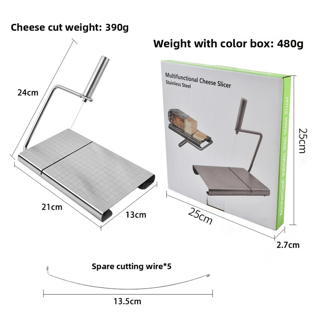 Stainless steel cheese slicer with scale kitchen butter knife for home cheese slicer ham cheese slicer