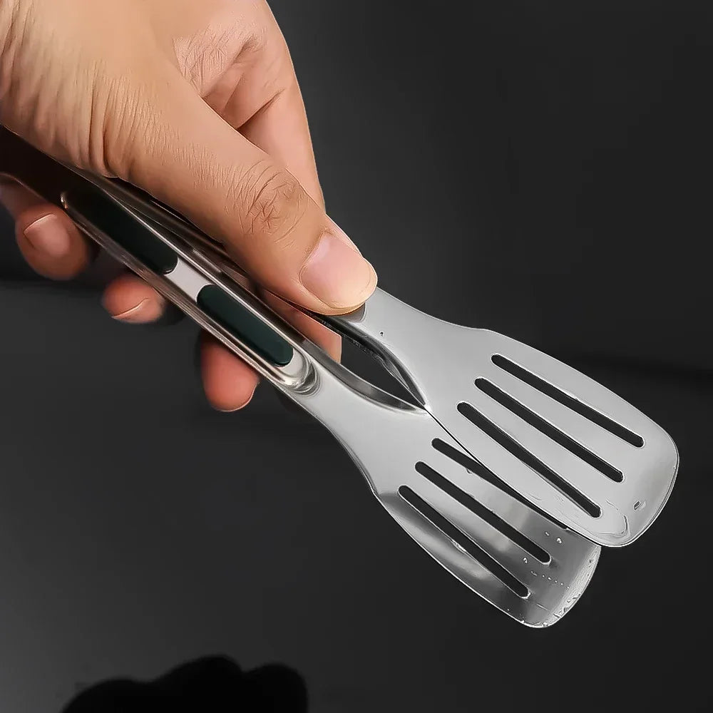 Stainless Steel Food Tongs Household Kitchen Thickened Heat-resistant Steak Tongs Food Buffet Barbecue Roasted Meat Bread Clips