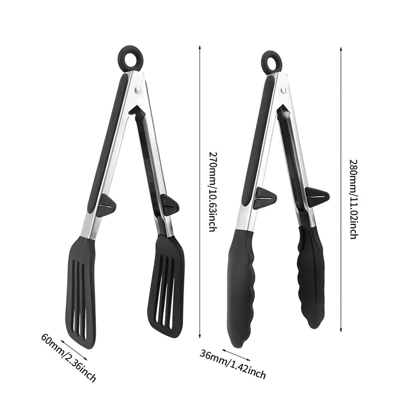 Kitchen Cooking Tongs Silicone BBQ Grilling Tong 9 Inch Salad Food Tongs Heat Resistant BBQ Tong Bread Serving Tong Kitchen Tool