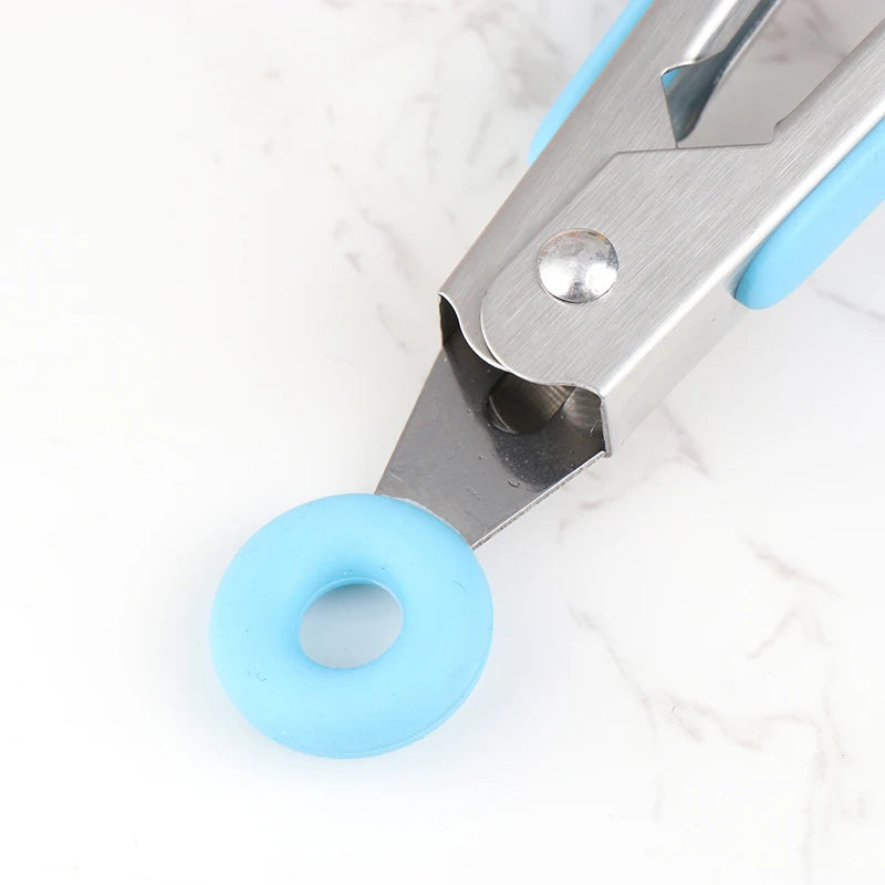 1Pc 7inch Stainless Steel Food Clip BBQ Grill Steak Food Clip Non-slip Handle Bread Tong Party Kitchen Cooking Accessories