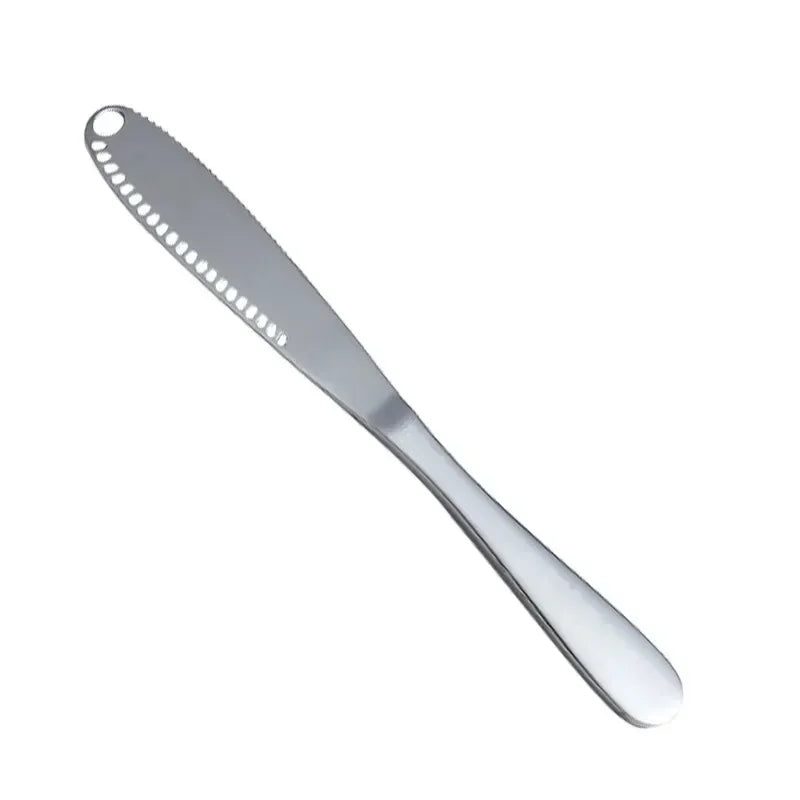 Butter Knife Holes Cheese Dessert Knife Stainless Steel Jam Knife Cutlery Toast Wipe Cream Bread Cheese Cutter Kitchen Cheap