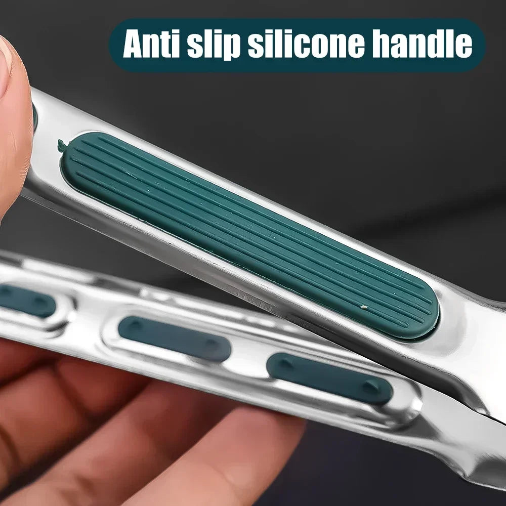 Stainless Steel Food Tongs Household Kitchen Thickened Heat-resistant Steak Tongs Food Buffet Barbecue Roasted Meat Bread Clips