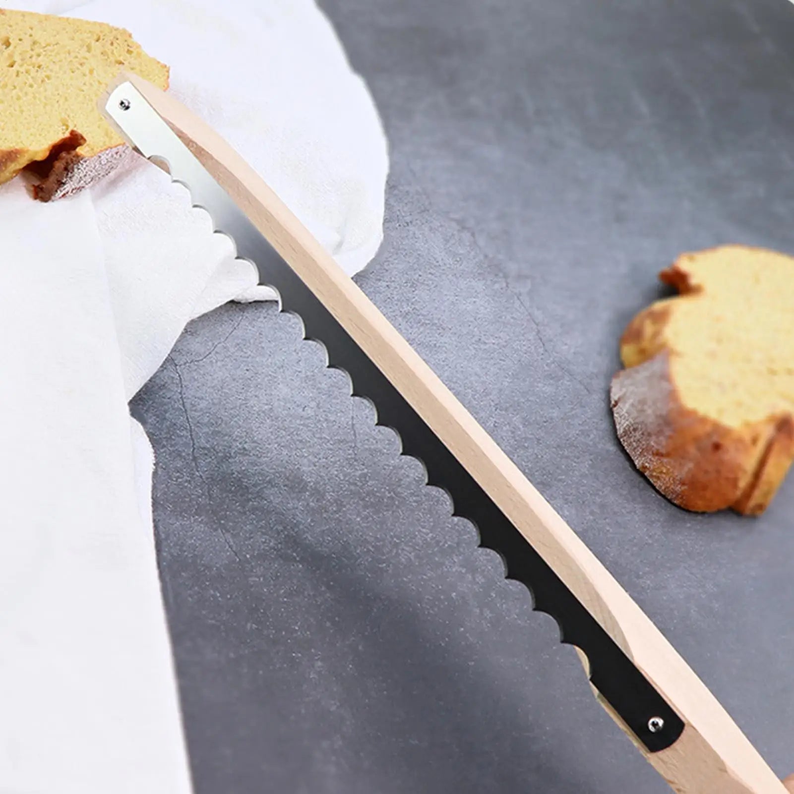 Wooden Bread Bow Cutter Homemade sourdough bread bow knife Stainless Steel Cutting Tool Kitchen Bakery Supplies