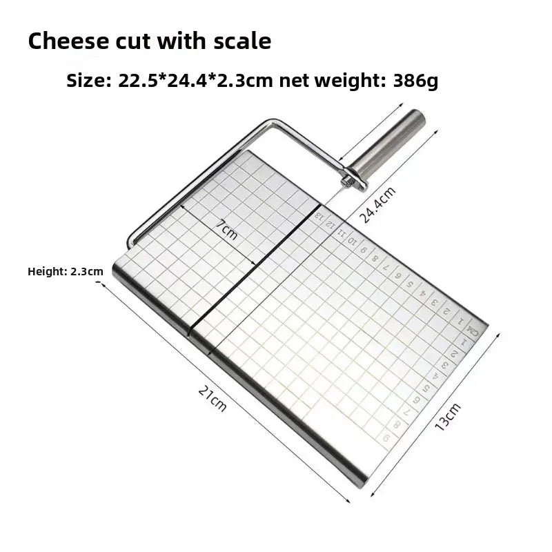 Stainless steel cheese slicer with scale kitchen butter knife for home cheese slicer ham cheese slicer
