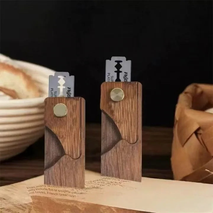 Wood Bread Knife Dough Scoring Tool with Blades Portable Baguette Slicing Knife Baking Toast Bread Slicer Bakery Accessories