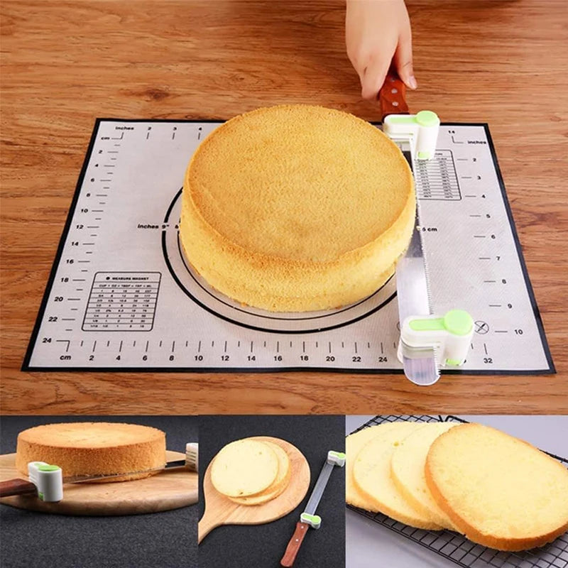 2Pcs Cake Slicer Set Adjustable 5 Layers Bread Cutter Slicer Bread Knife Splitter Toast Slicer Cake Divider Kitchen Baking Tools