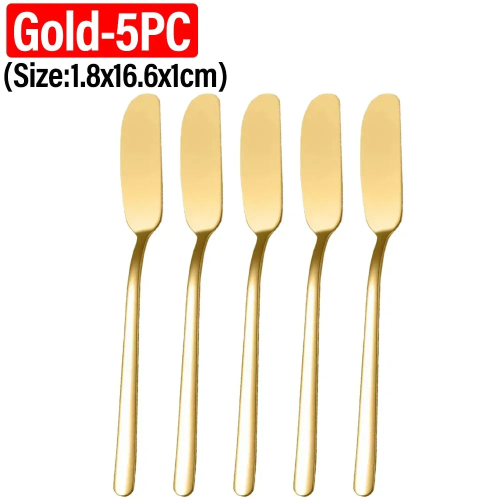 1/5PCS Stainless Steel Butter Cutter Jam Spreaders Cream Cutter Utensil Cheese BreadKnife Western Food Tableware Kitchen Gadgets