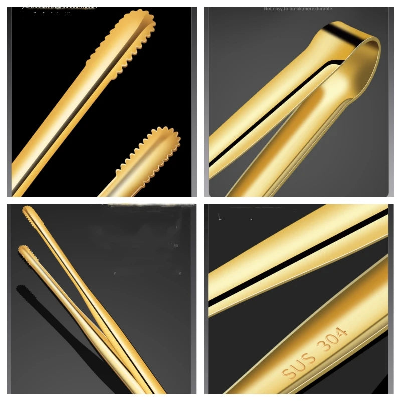 Food Tongs Portable Barbecue Stainless Steel Kitchen Steak Salad Clamp Serving Buffet Clip Cooking BBQ Tweezer Gadgets for Home