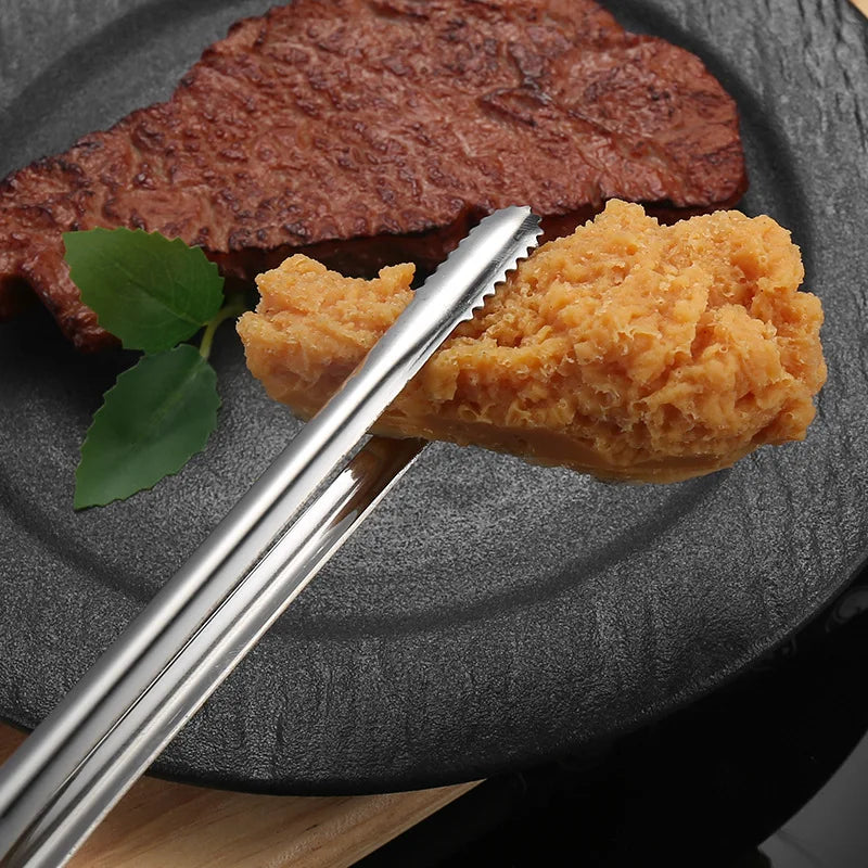 Food Tongs Portable Barbecue Stainless Steel Kitchen Steak Salad Clamp Serving Buffet Clip Cooking BBQ Tweezer Gadgets for Home