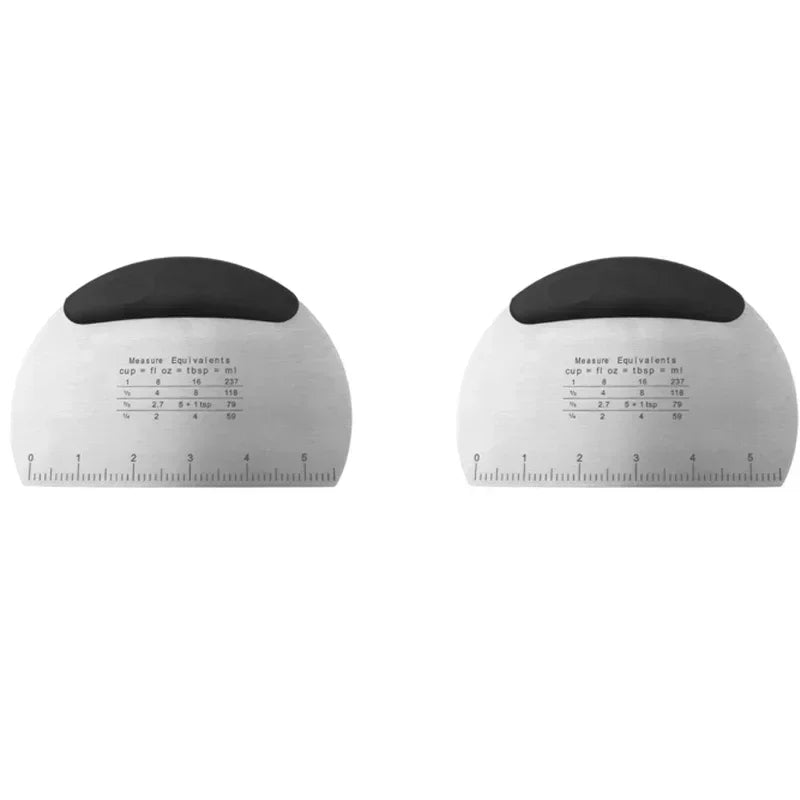 Stainless Steel with Scale Bread Pizza Dough Cutter Pastry Scraper Dough Knife Household Kitchen Cake Baking Scraper Baking Tool
