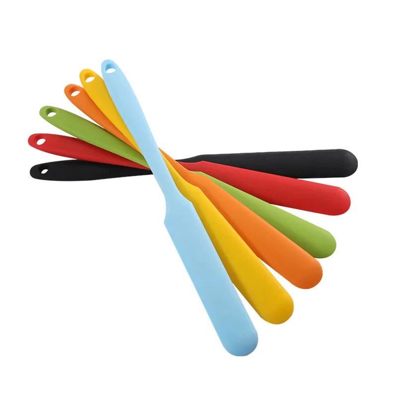 Silicone Cake Cream Scraper Spatulas Heat Resistant Peanut Butter Spatulas Mixing Batter Scraper Nonstick Bread Rubber Knife