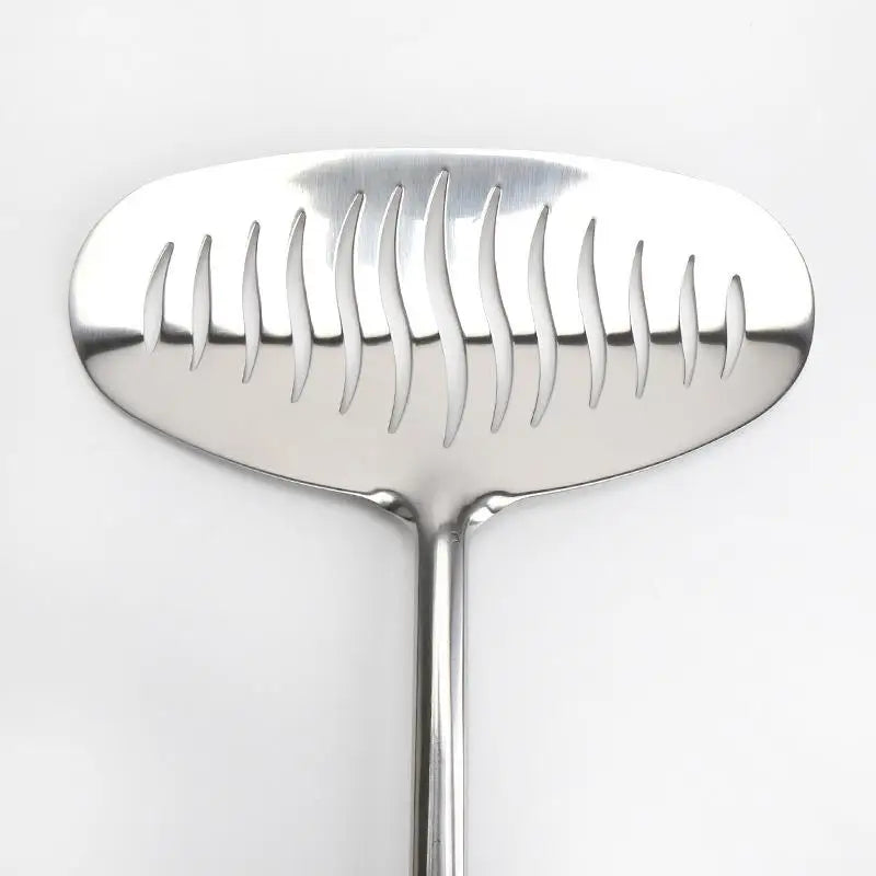 1PC Large Stainless Steel Fish Frying Spatula Egg Pan Scoop Nonstick Long Handle Steak Slotted Flat Shovel Kitchen Cooking Tool