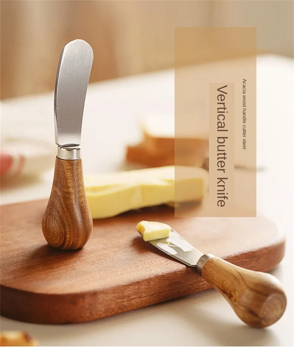 Dessert Cheese Cream Cutter Tools Kitchen Wooden Handle Butter Cutter Knife Slicer Knives Toast Breakfast Utensil Jam Spreaders