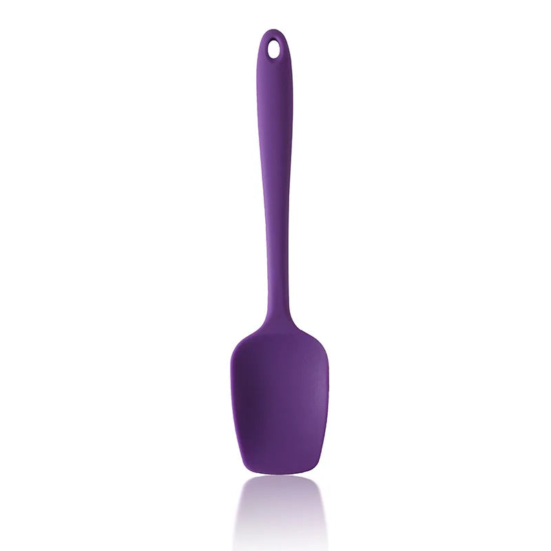 LMETJMA 28cm Silicone Spatulas Heat Resistant Spoon Spatula Non-Stick Spoonula Flexible Scrapers Baking Mixing Tool JT20