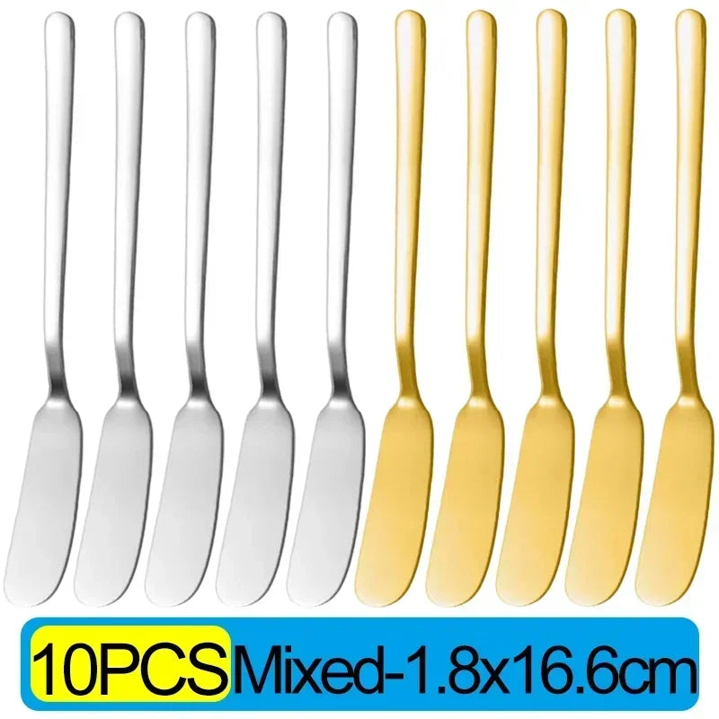 Stainless Steel Butter Knives Cheese Spreader Long Handle Dessert Knife Cream Bread Jam Wipe Tools Multipurpose Kitchen Gadgets