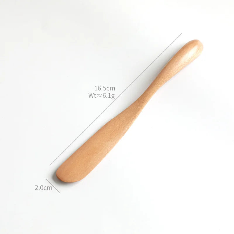 1Pc Butter Wooden Knife Kitchen Cheese Spatula Breakfast Bread Marmalade Tableware Retro Classic Cooking Flatware Accessories