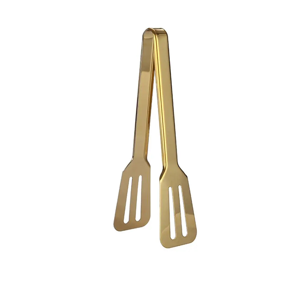 1pc Stainless Steel BBQ Food Tongs Steak Clip Gold Color  Hollow Cake Bread Grill Clamp Cooking Utensils Kitchen Accessories